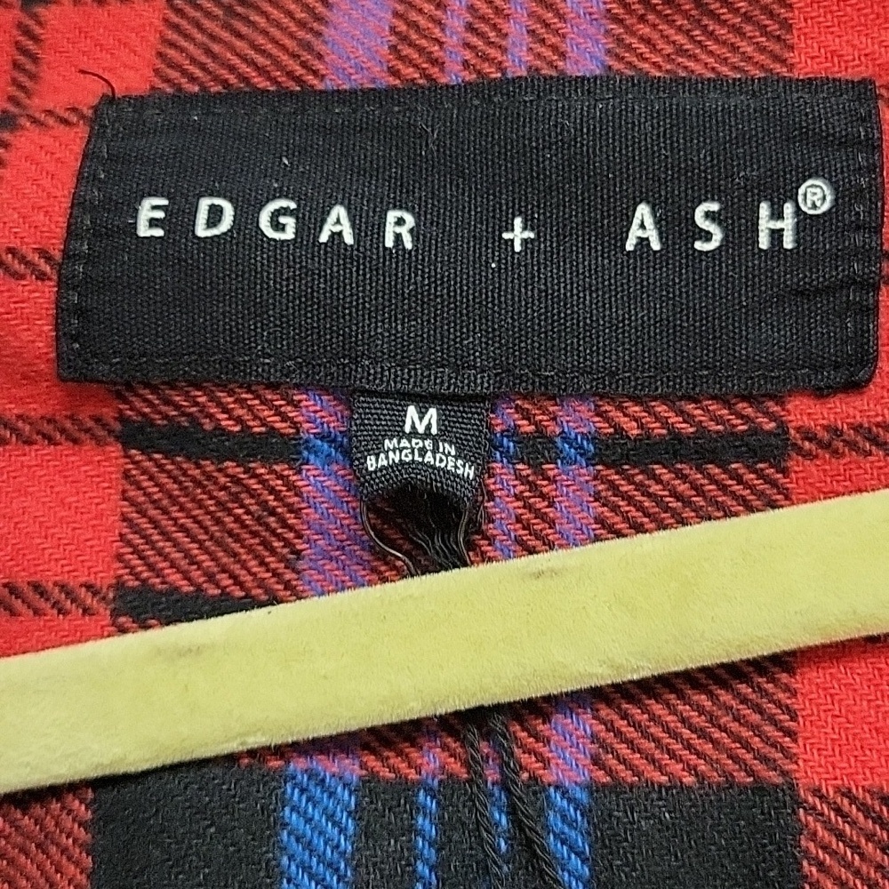Edgar + Ash long sleeve plaid hooded flannel. Men's medium. new with tags - Picture 4 of 5